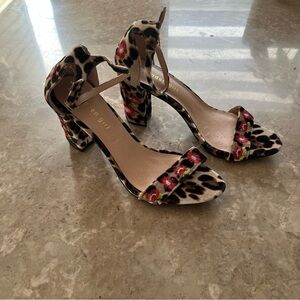 Leopard Print Women's Heels with Floral Accents Madden Girl